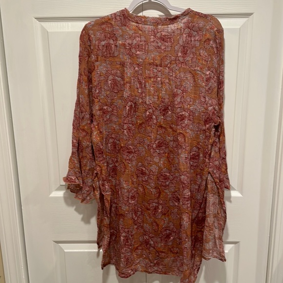 Free People Nisha Floral Sheer Tunic Top - Picture 5 of 7